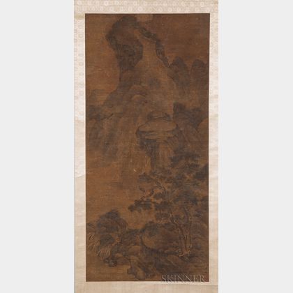 Hanging Scroll Depicting Cranes and Pine Trees