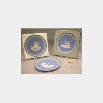 Twenty Boxed Wedgwood Light Blue Jasperware Christmas Plates