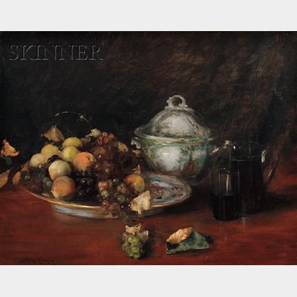 William Merritt Chase (American, 1849-1916) Still Life: Fruit
