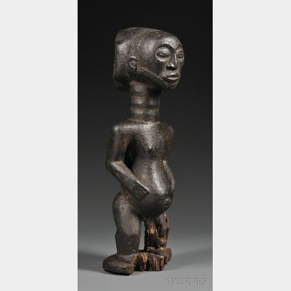 Hemba Carved Wood Male Figure
