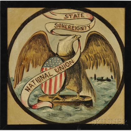 American School, 19th Century "STATE SOVEREIGNTY/NATIONAL UNION," a Pro-Union Picture.