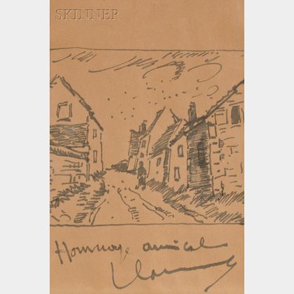 Maurice de Vlaminck (French, 1876-1958) Sketch of a Village Street