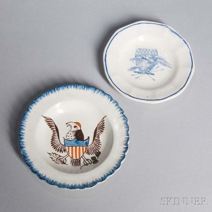 Two Eagle-decorated Cup Plates