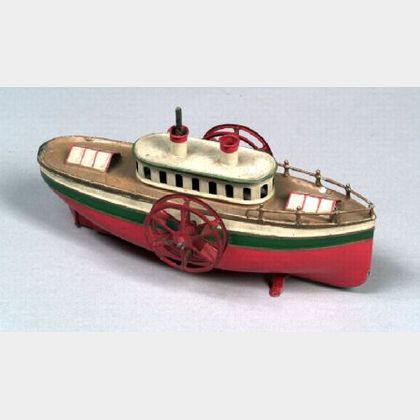 Carette Clockwork Tin Paddle-Wheel Boat