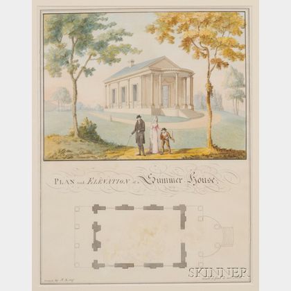 British School, 19th Century Plan and Elevation of a Summer House