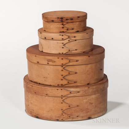 Stack of Four Oval Shaker Pantry Boxes