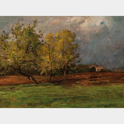Joseph Foxcroft Cole (American, 1837-1892) Landscape with House