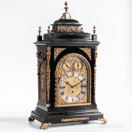 W. Lister & Sons Ebonized Eight-bell Quarter-hour Bracket Clock
