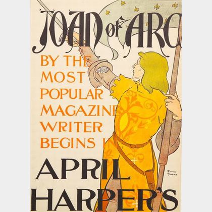 Edward Penfield (American, 1866-1925) Lot of Two Prints: Joan of Arc...April Harper's