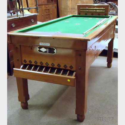 British Cherry Skittle Billiards Table