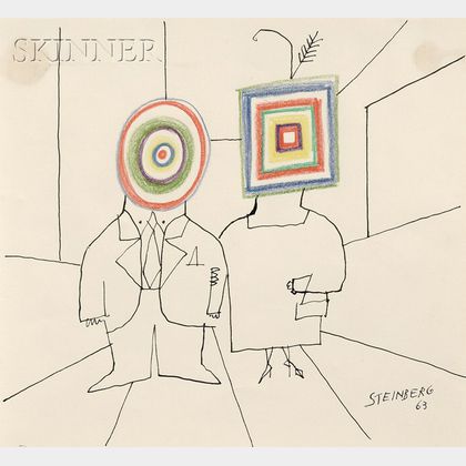Saul Steinberg (American, 1914-1999) Art Lovers