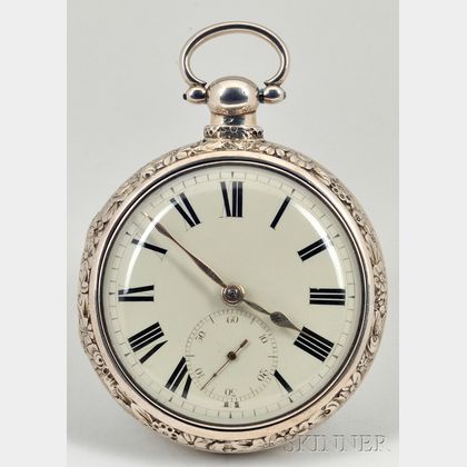 Silver Pair Cased Rack Lever Pocket Watch by Litherland, Davies & Company