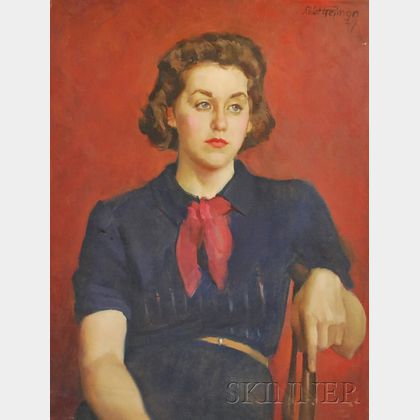 Robert J. Freiman (American, 1917-1991) Portrait of Seated Woman.