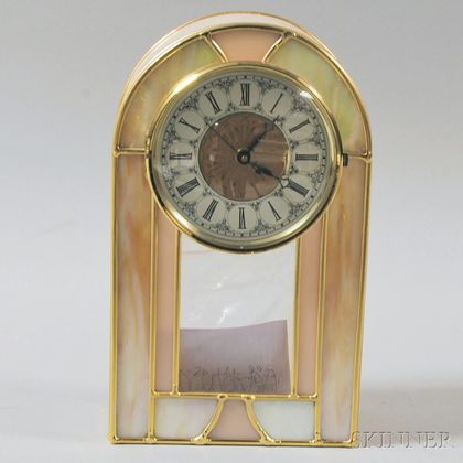Slumped Glass and Gold-plated Clock by Dimensional Design