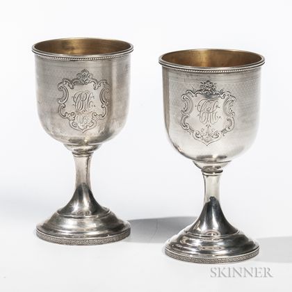 Two Coin Silver Goblets