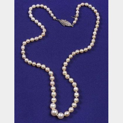 Art Deco Natural Pearl Necklace, Cartier