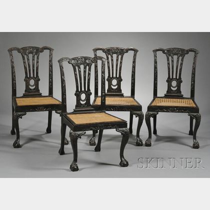 Twelve Georgian-style Carved Mahoganized Side Chairs