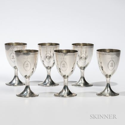 Six George III Sterling Silver Goblets