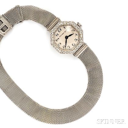 Art Deco Platinum and Diamond Wristwatch, Retailed by Tiffany & Co.