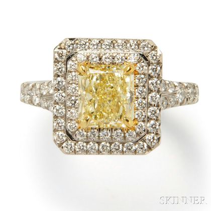 Platinum, Colored Diamond, and Diamond Ring, Tiffany & Co.