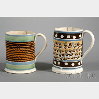 Two Large Mochaware Mugs