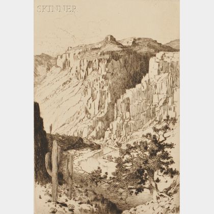 George Elbert Burr (American, 1859-1939) Sketch on Apache Trail