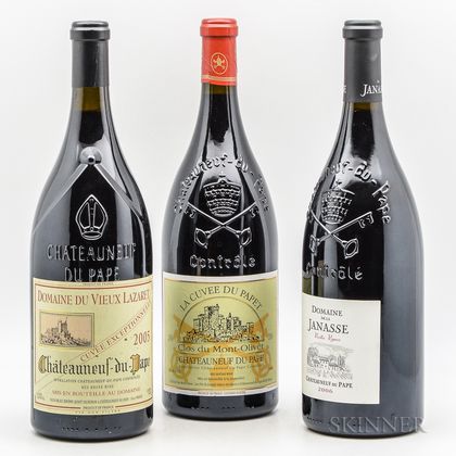 Mixed Chateauneuf du Pape Magnums, 3 magnums 