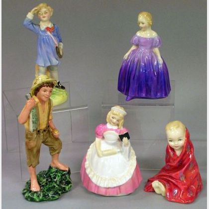Five Small Royal Doulton Porcelain Figures