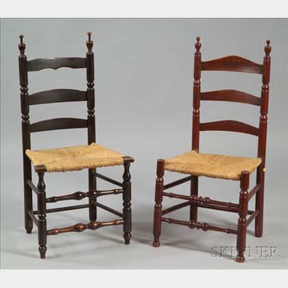 Two Painted Slat-back Side Chairs