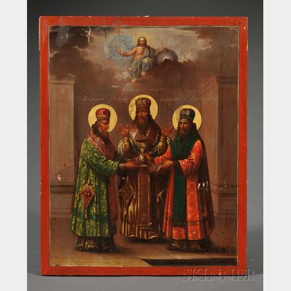 Greek Icon of the Three Holy Hierarchs