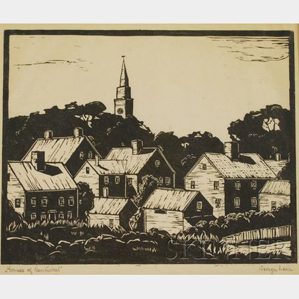 George Lear (American, 1879-1956) Houses of Nantucket