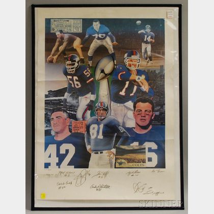 Unframed Autographed New York Giants Print