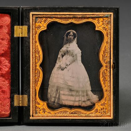 Quarter-plate Daguerreotype Portrait of a Young Bride