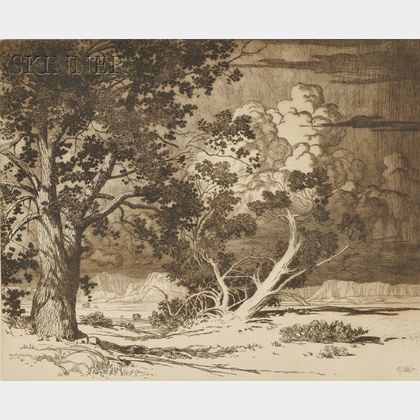 George Elbert Burr (American, 1859-1939) Piñon Trees, New Mexico