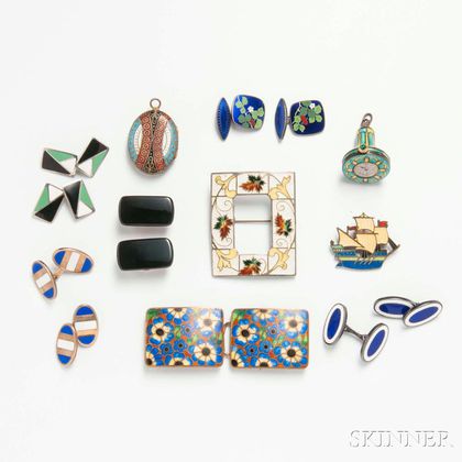 Group of Enameled Jewelry