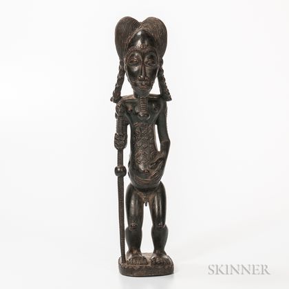 Baule-style Carved Wood Standing Figure