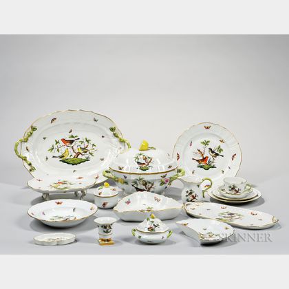 Herend Porcelain "Rothschild" Bird Pattern Tableware