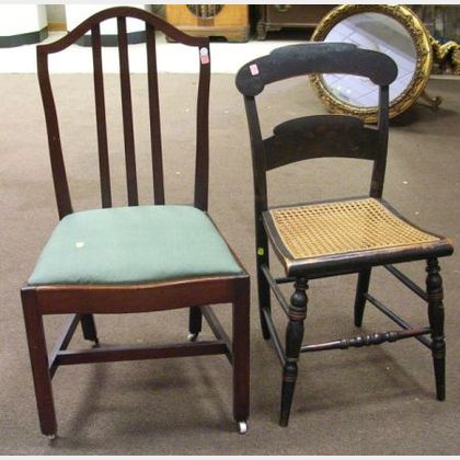 Federal Cherry Side Chair and a Hitchcock Grained and Stencil Decorated Side Chair