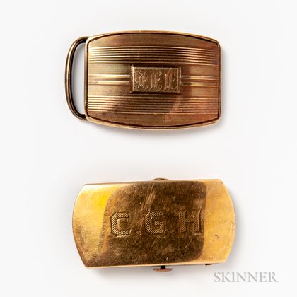 Two 14kt Gold Buckles
