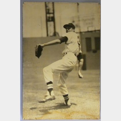 Large Format Photograph of Boston Red Sox, Possibly Walt Dropo