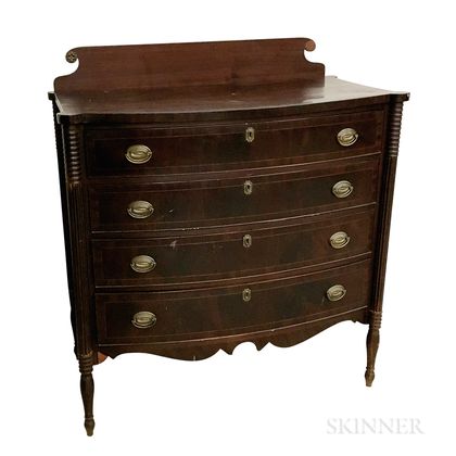 Federal Inlaid Mahogany Bow-front Chest of Drawers