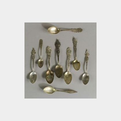 Group of Forty Sterling Souvenir Spoons of the Southern States