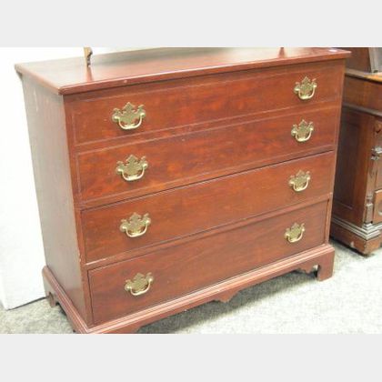 Stained Walnut Blanket Chest over Two Drawers. 