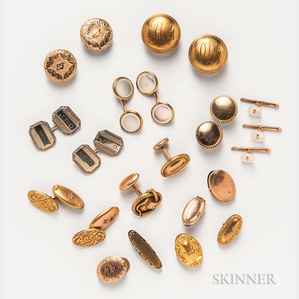 Group of Gold and Gold-plated Men's Accessories