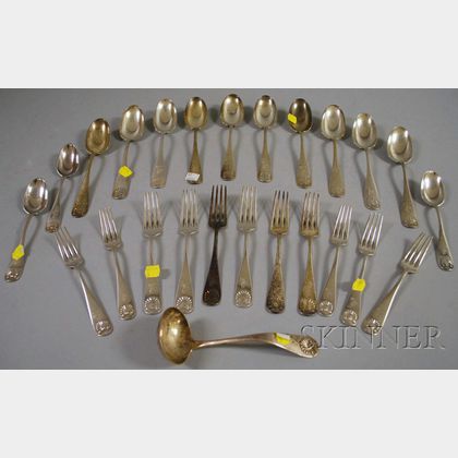 Twenty-four Assorted Durgin Sterling Silver Flatware and Serving Items