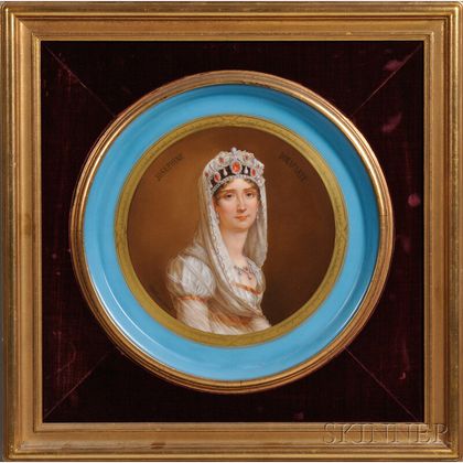 Pair of Sevres-style Hand-painted Porcelain Portrait Chargers