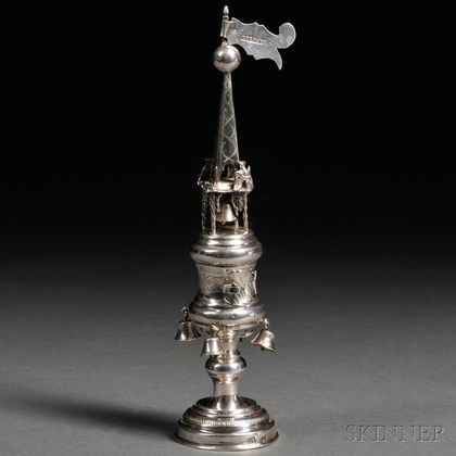 Russian Silver Tower-form Spice Container