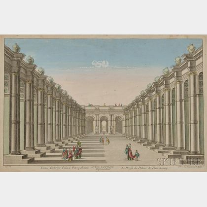Hand-colored Engraving of St. Petersburg Palace
