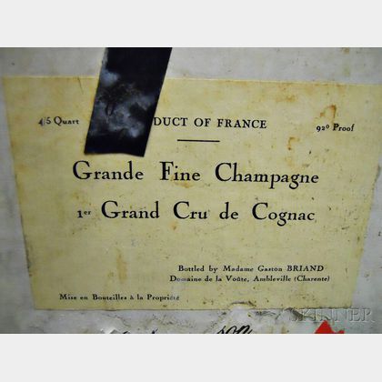 Domaine de la Voute Grand Fine Champagne Cognac 1er Grand Cru de Cognac, 12 4/5 quart bottles 