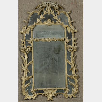 Large George III Chinese Chippendale Period Wall Mirror
